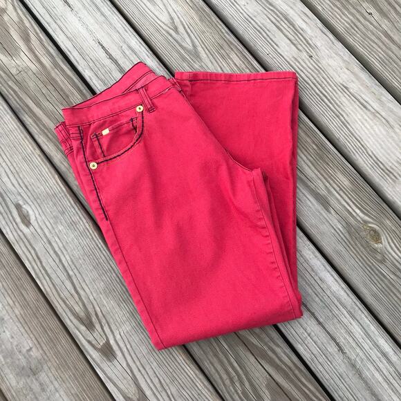 90s Retro DG2 by Diane Gilman red high rise jeans - Picture 11 of 12